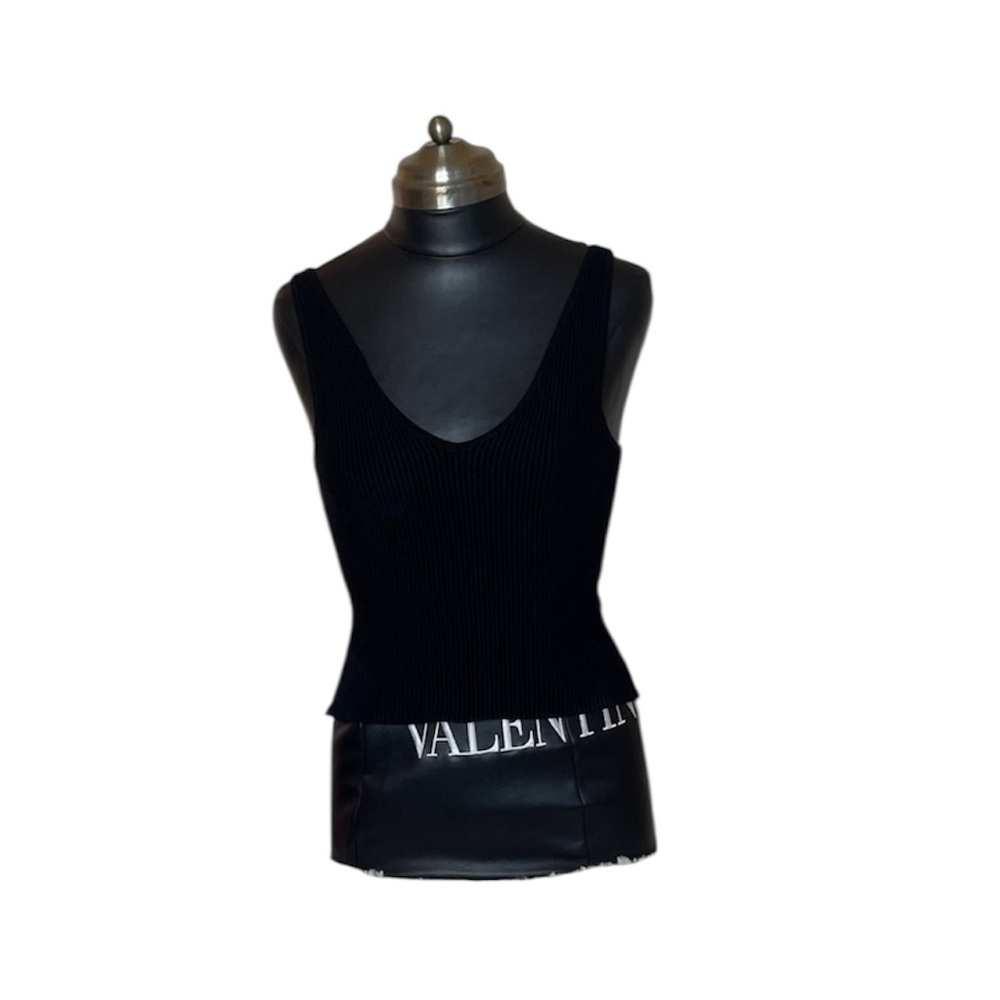 House of Harlow 1960 Black Ribbed Tank Top